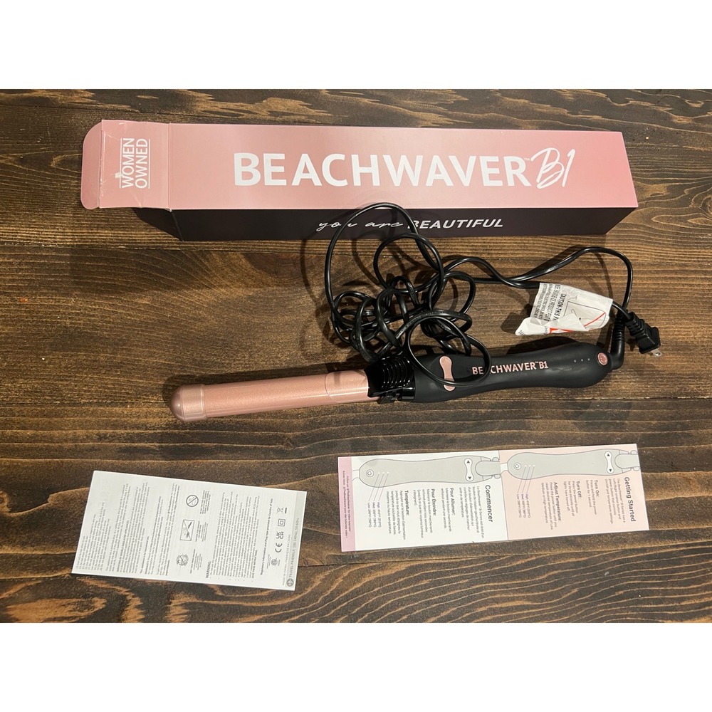Beachwaver B1 Rotating Curling Iron Midnight Rose 1 Inch Ceramic Barrel Black